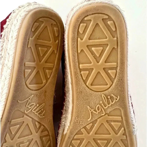 Maypol Handmade in Spain Crimson Red Soft Suede Lace Up Espadrille Size 36 - Picture 14 of 15